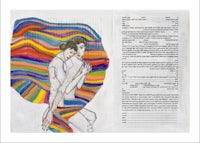 a piece of paper with a drawing of a man and a woman