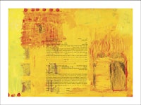a yellow painting with a yellow background