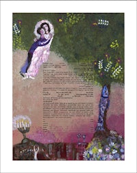 a painting of a woman and a child in a tree